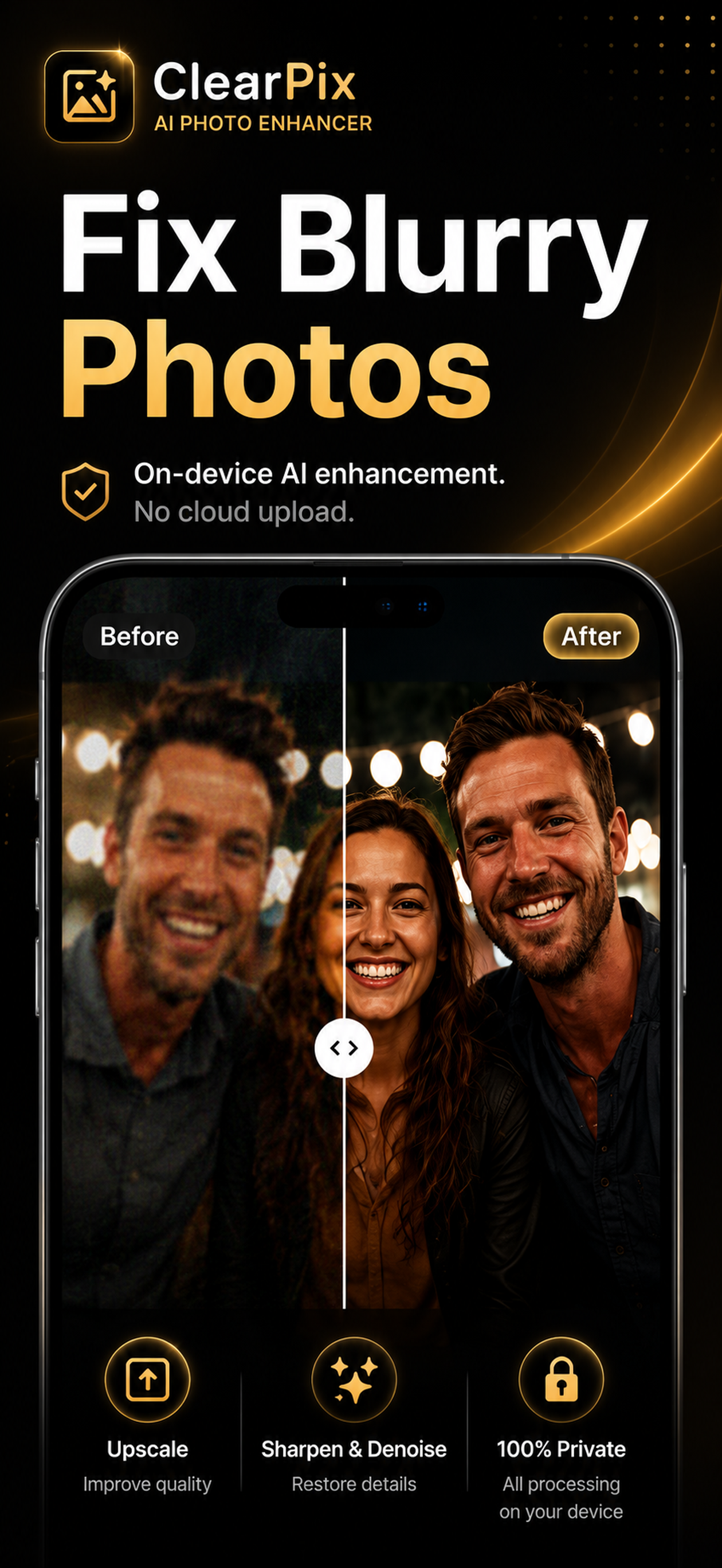 ClearPix unblur workflow screenshot