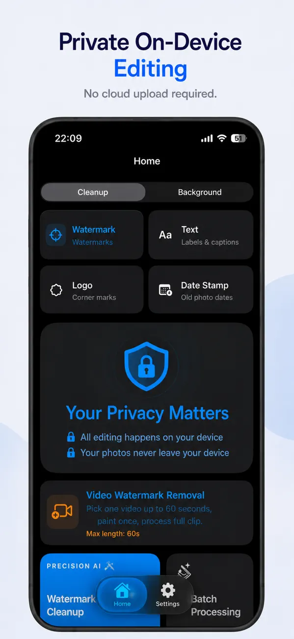 Private on-device editing